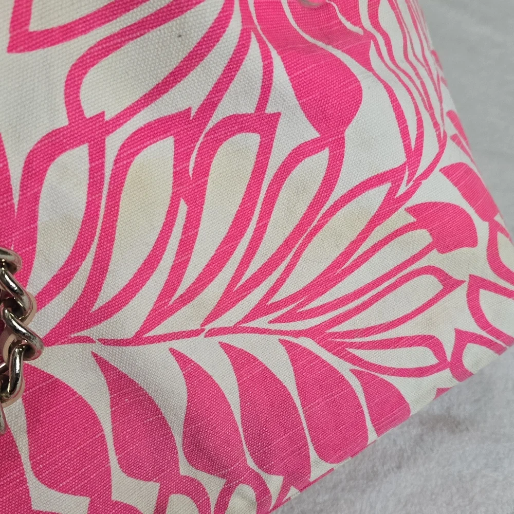 Kate Spade Purse Tote Hot Pink Grant Street Tropical Palm Juno Medium Bag
